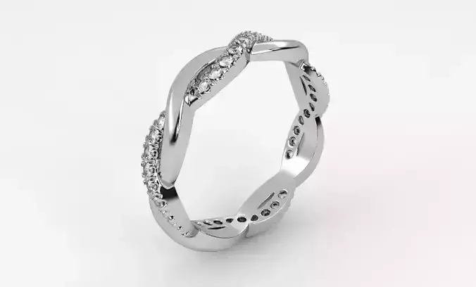 Twisted Diamond Ring Band