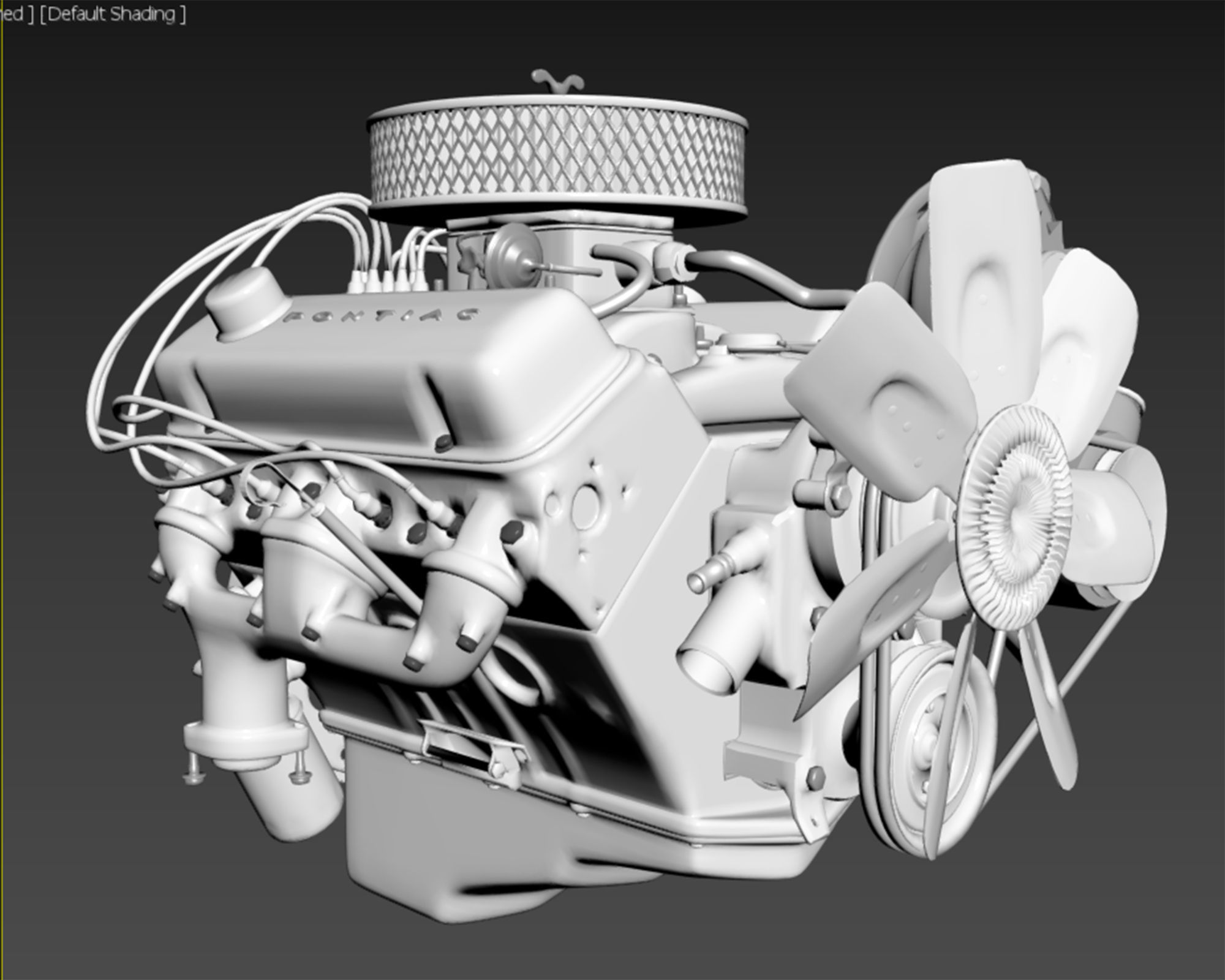 Pontiac V8 Engine Animated Model Midpoly 3D model_15