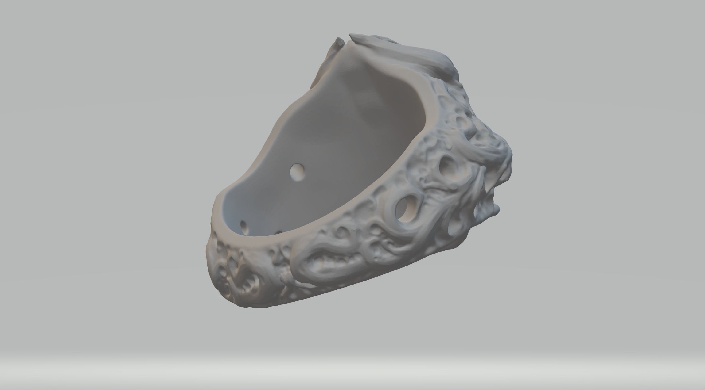 Sheep Head Skull Ring 3D Model 3D print model_2
