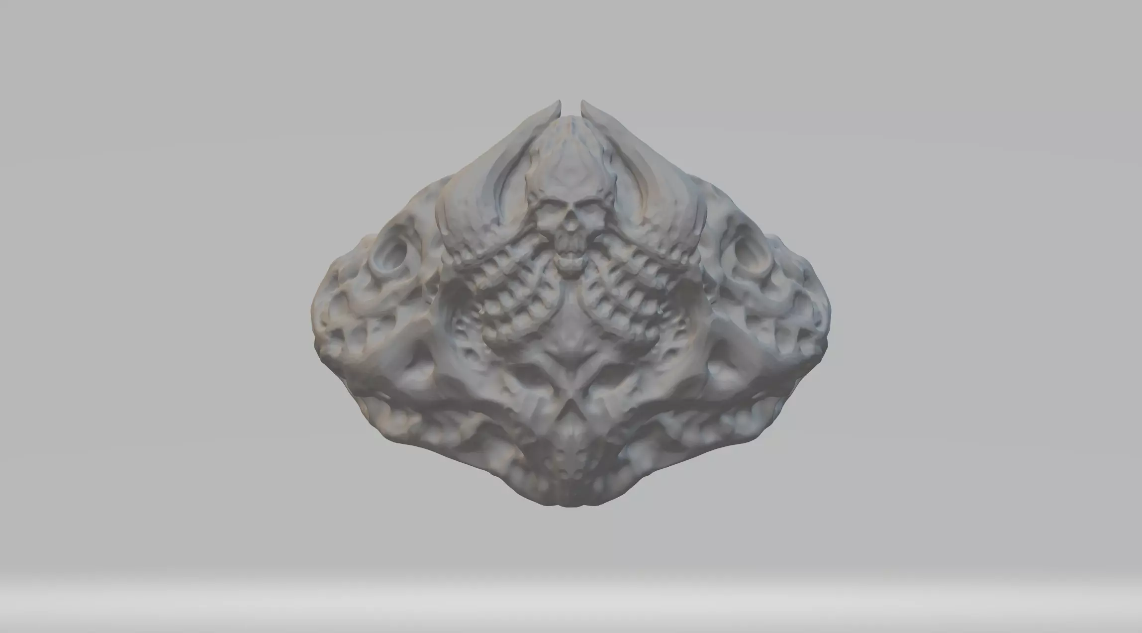 Sheep Head Skull Ring 3D Model 3D print model_0