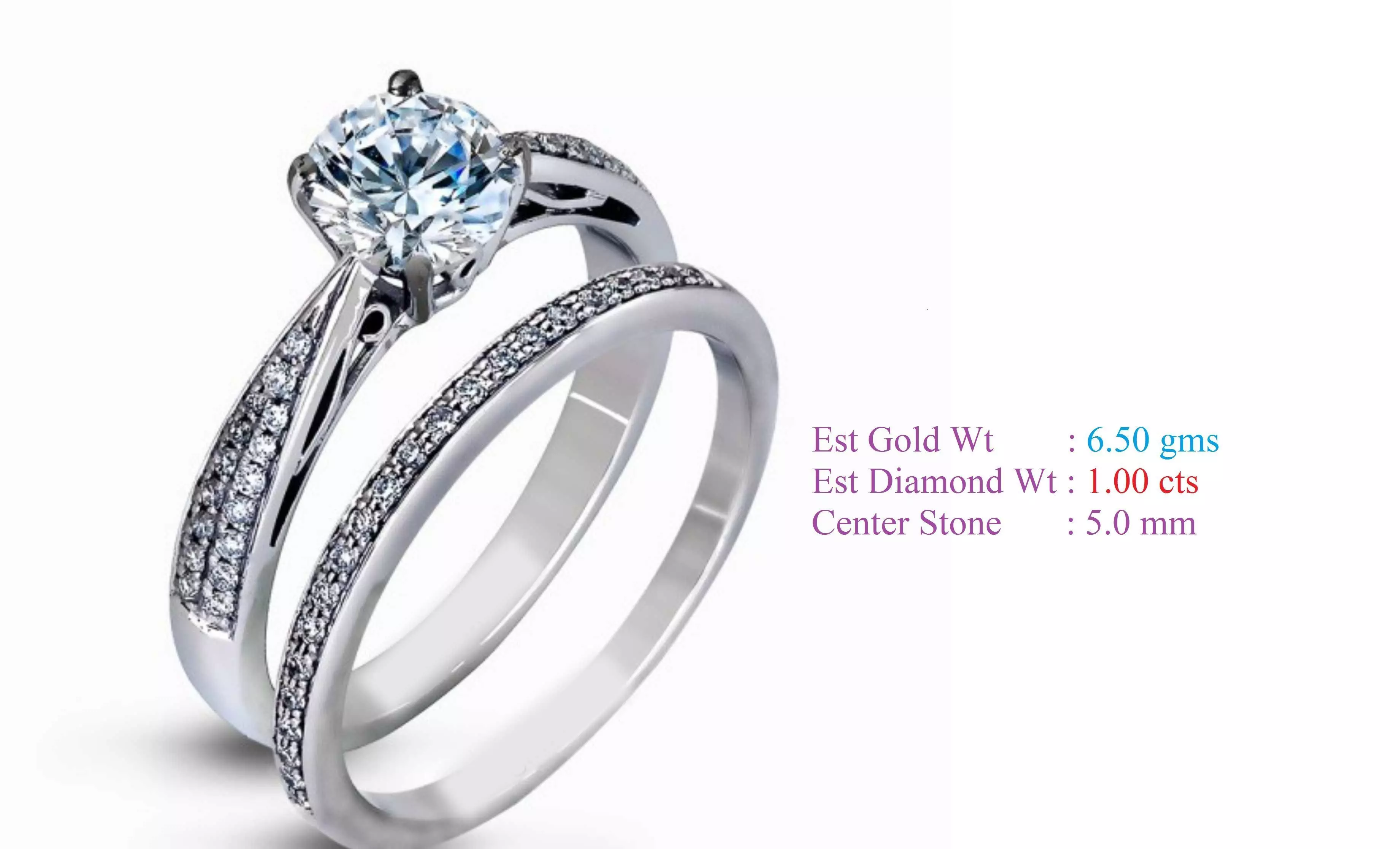 Solitaire Women Wedding Engagement Rings 3D print model