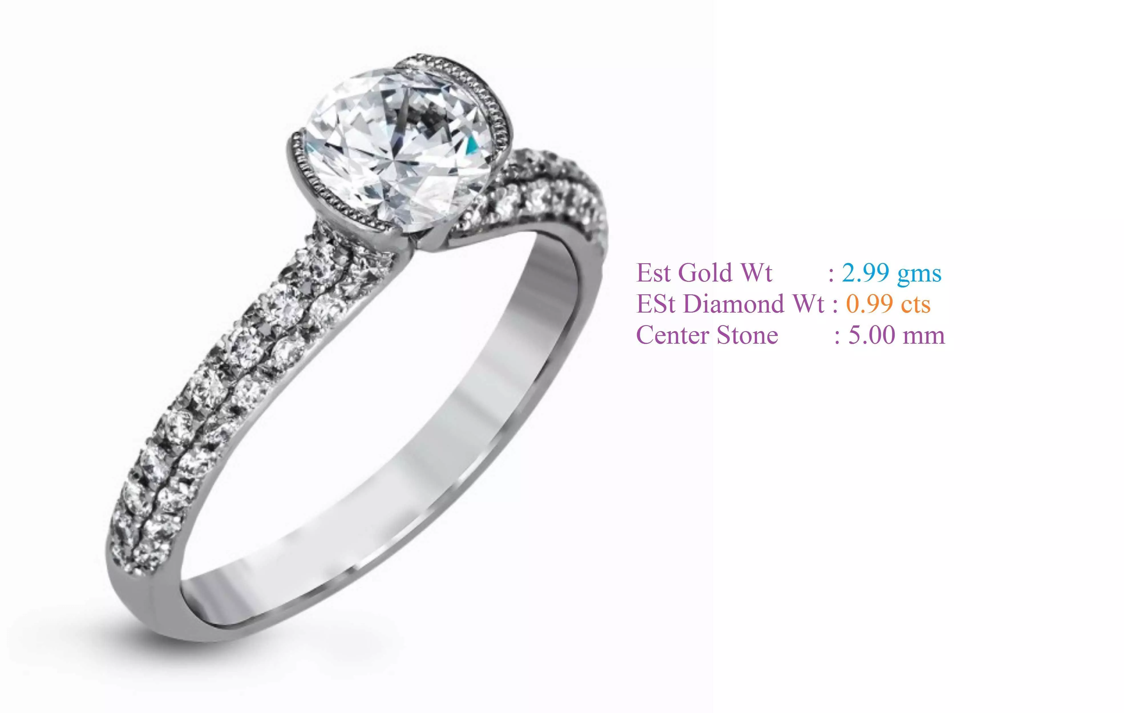Solitaire Women Wedding Engagement Rings 3D print model
