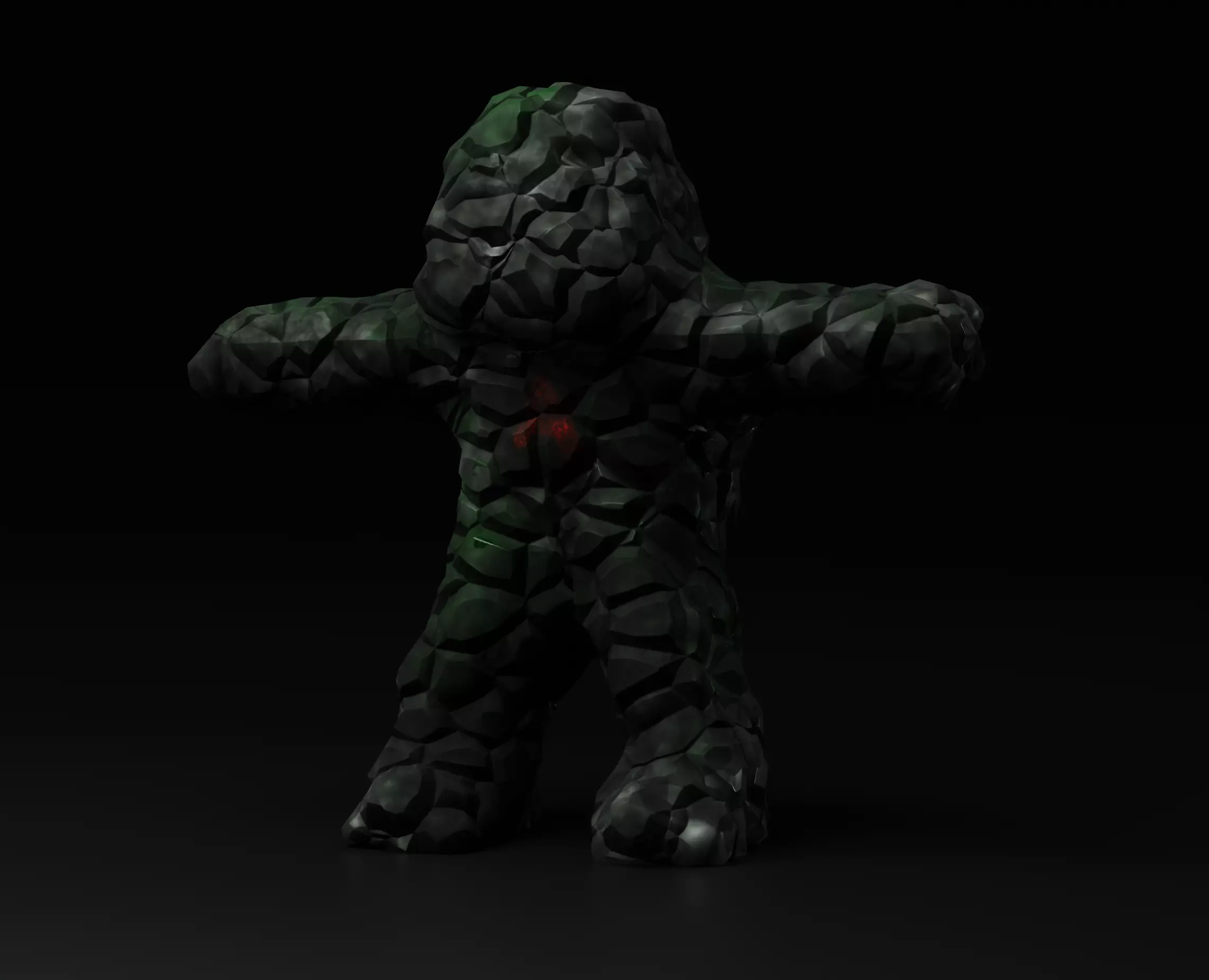 Stone Golem Low-poly 3D model