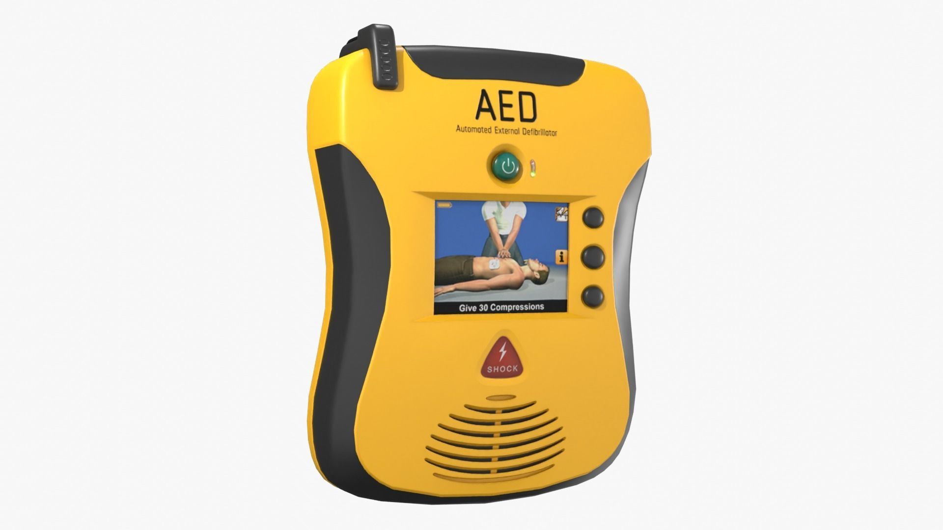 AED with Wall Bracket Low-poly 3D model_11