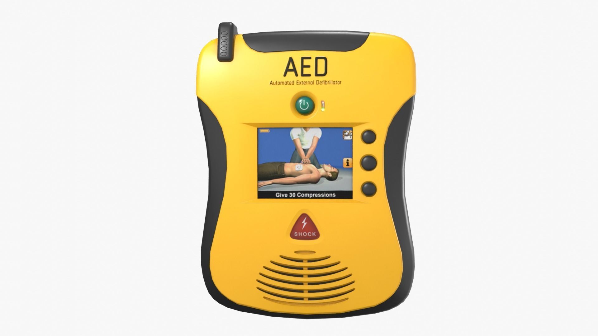 AED with Wall Bracket Low-poly 3D model_12