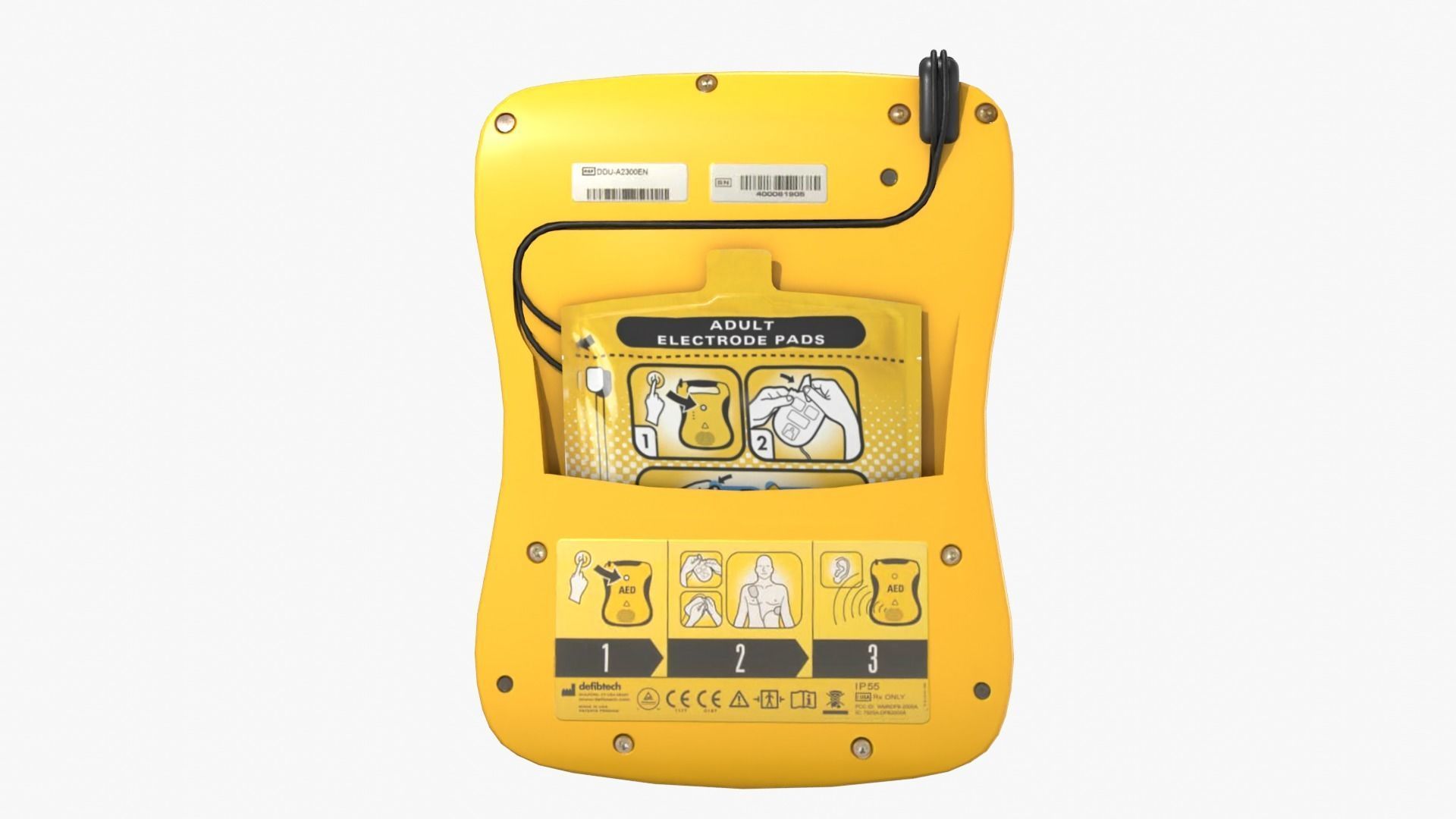 AED with Wall Bracket Low-poly 3D model_6