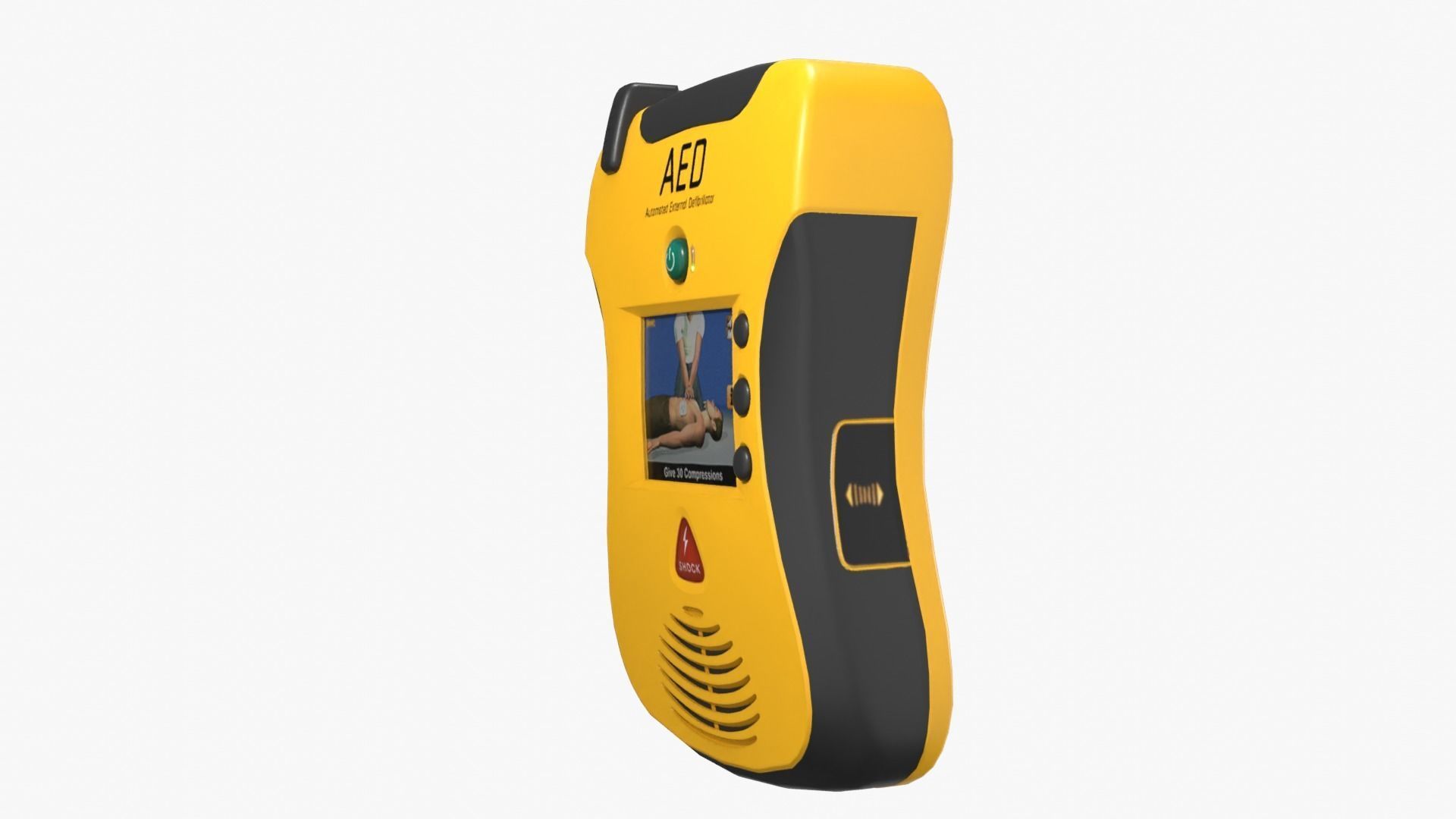 AED with Wall Bracket Low-poly 3D model_2