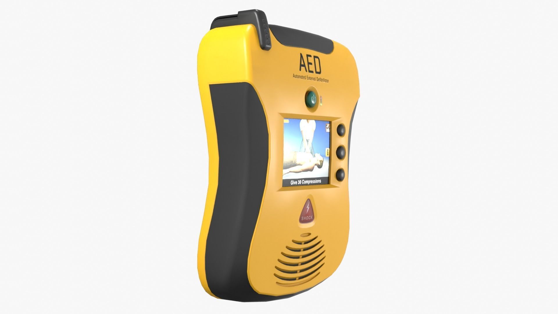 AED with Wall Bracket Low-poly 3D model_10