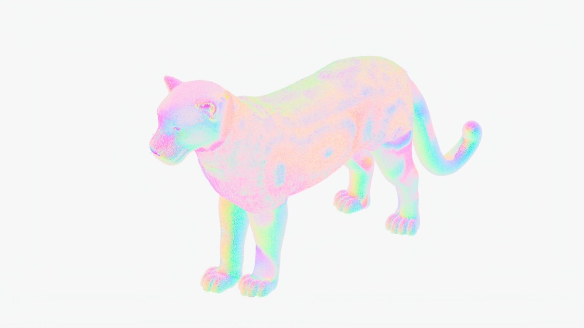 MAYA XGEN Fur Animated Leopard Low-poly 3D model_8