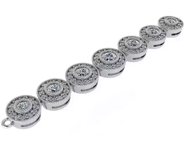 Round basket setting bracelet 2724 3D print model