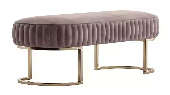 Leather Upholstered Bench 3D model