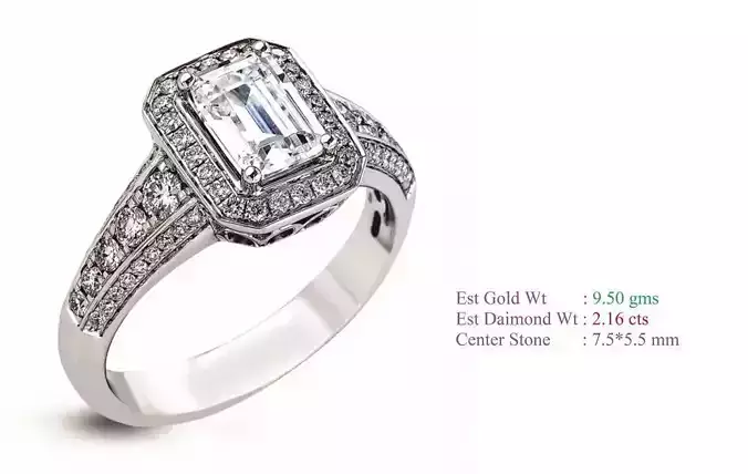 Solitaire Women Wedding Engagement Rings 3D print model