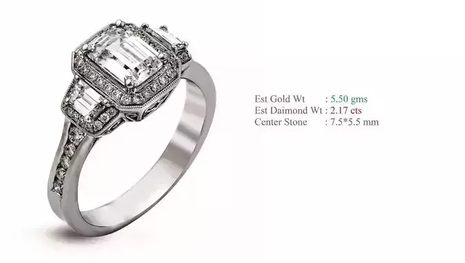 Solitaire Women Wedding Engagement Rings 3D print model