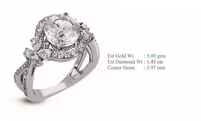 Solitaire Women Wedding Engagement Rings 3D print model