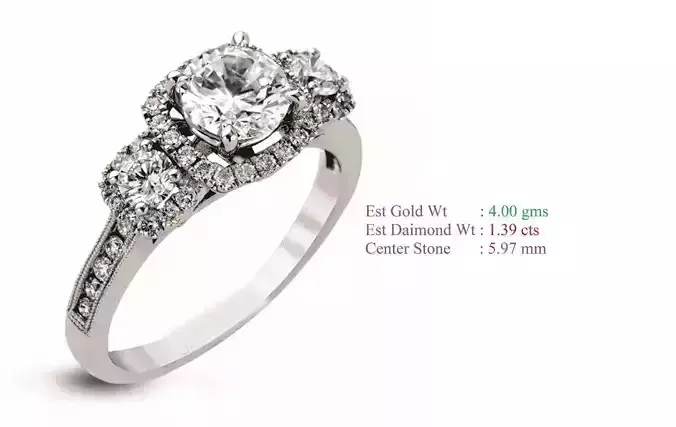 Solitaire Women Wedding Engagement Rings 3D print model