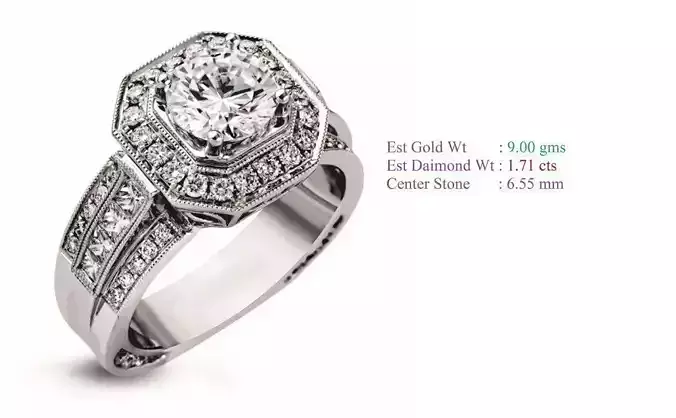 Solitaire Women Wedding Engagement Rings 3D print model