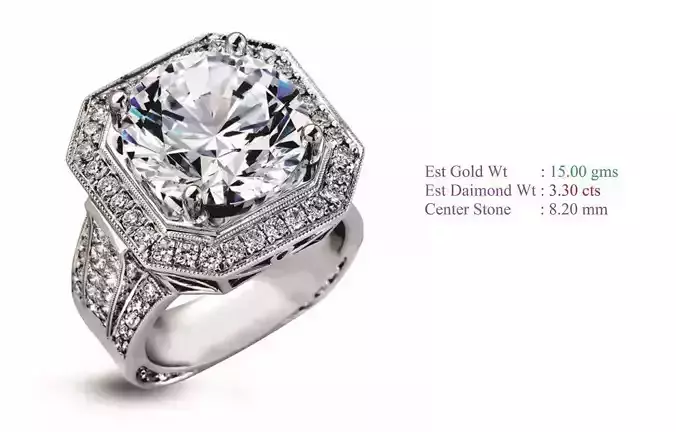 Solitaire Women Wedding Engagement Rings 3D print model