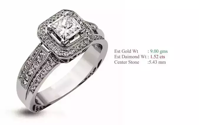 Solitaire Women Wedding Engagement Rings 3D print model