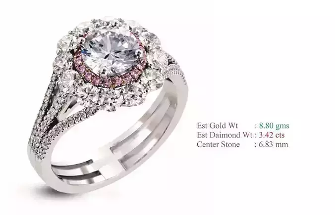 Solitaire Women Wedding Engagement Rings 3D print model