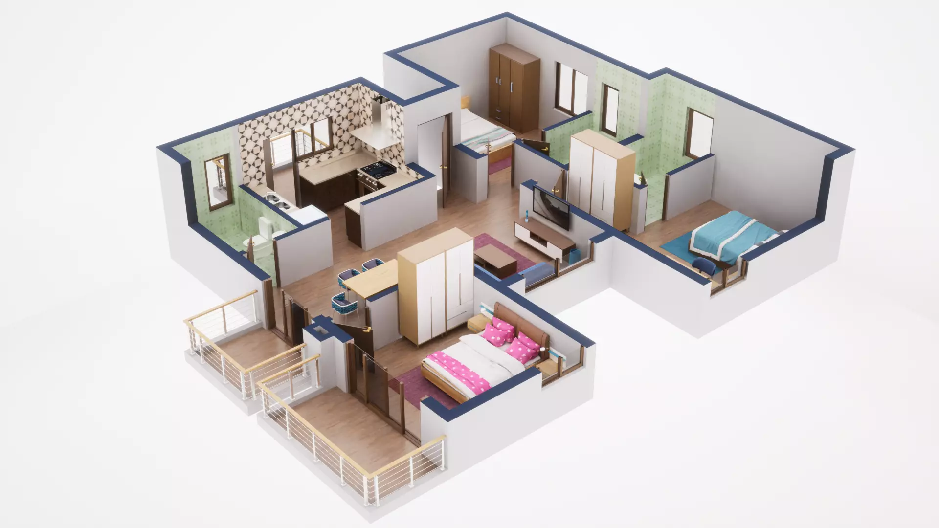 3D Floor Plan 42 3D model_0