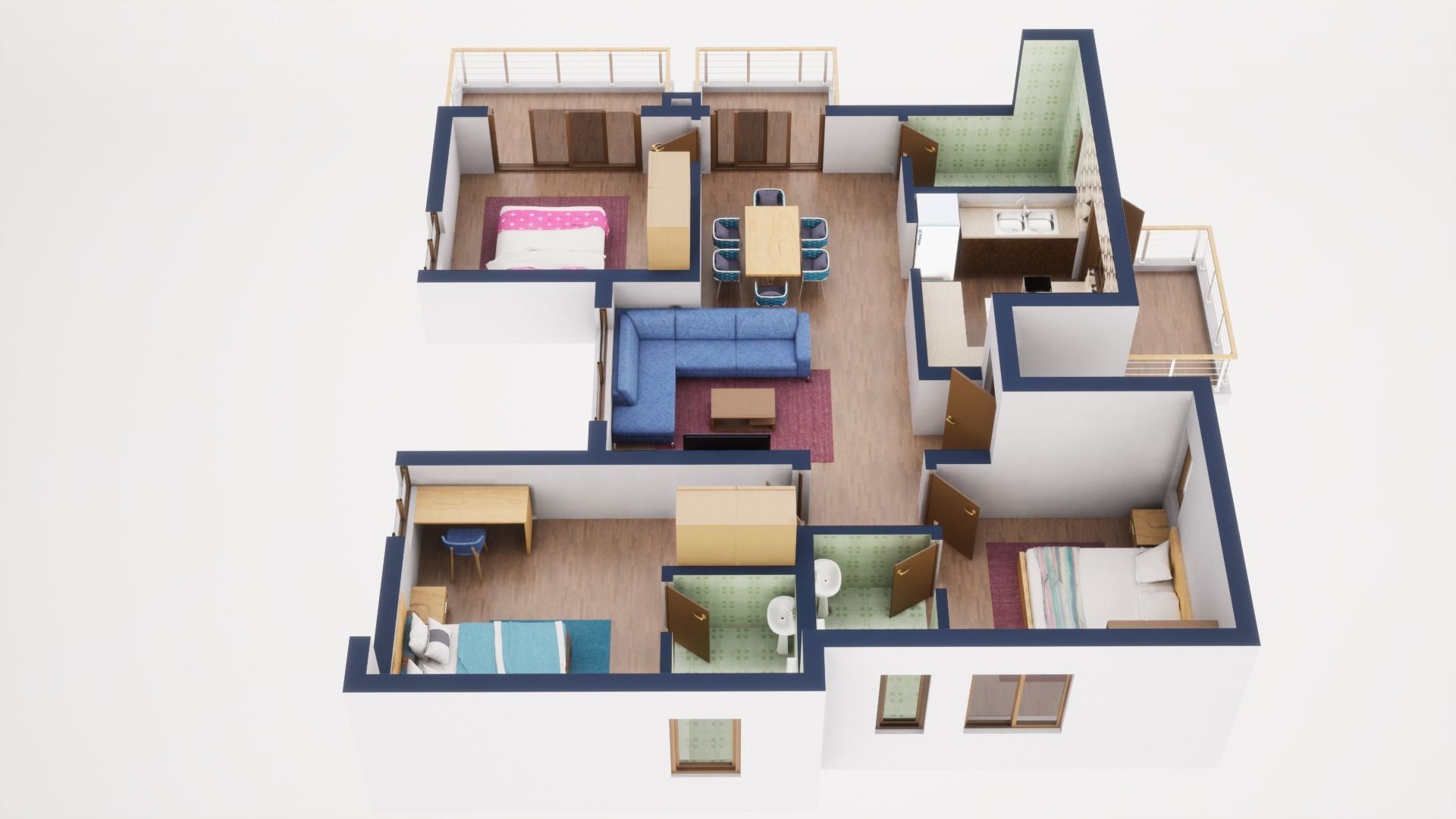 3D Floor Plan 42 3D model_2