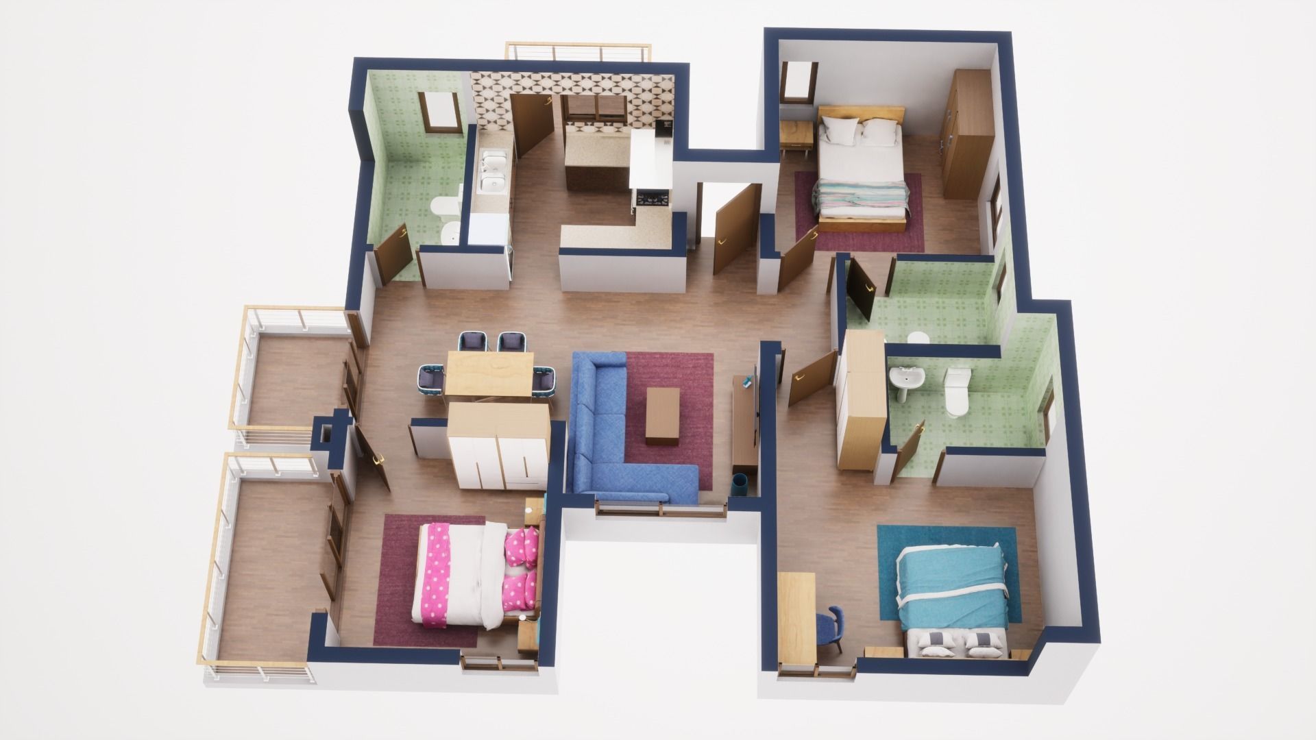 3D Floor Plan 42 3D model_1