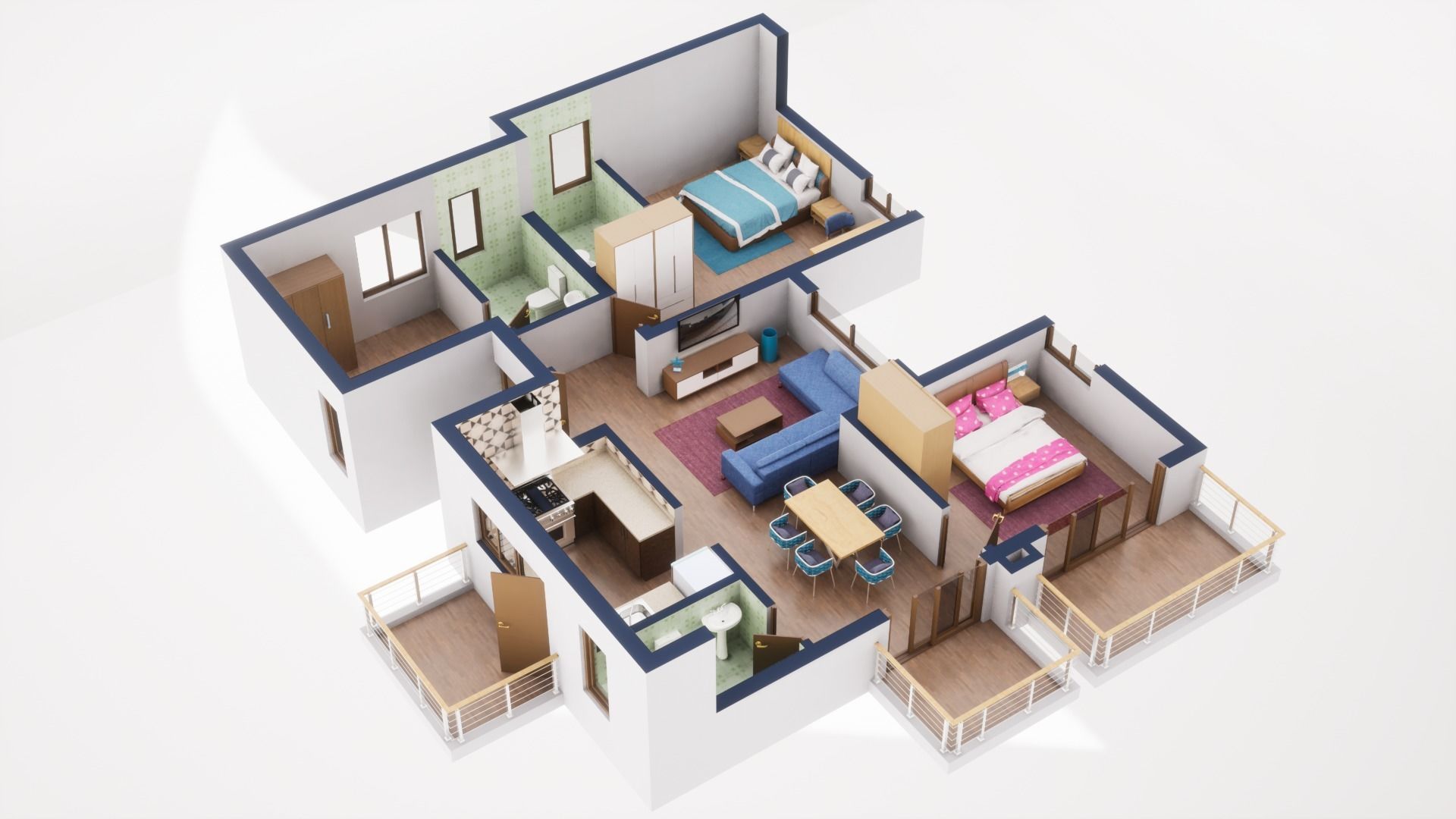 3D Floor Plan 42 3D model_4