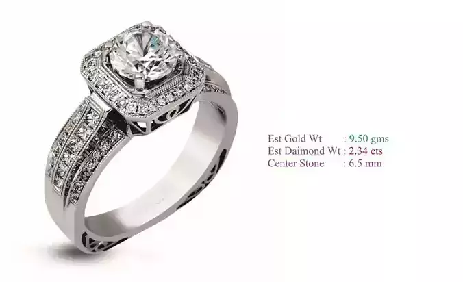 Solitaire Women Wedding Engagement Rings 3D print model