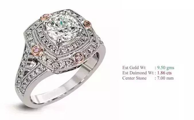 Solitaire Women Wedding Engagement Rings 3D print model