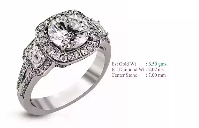 Solitaire Women Wedding Engagement Rings 3D print model