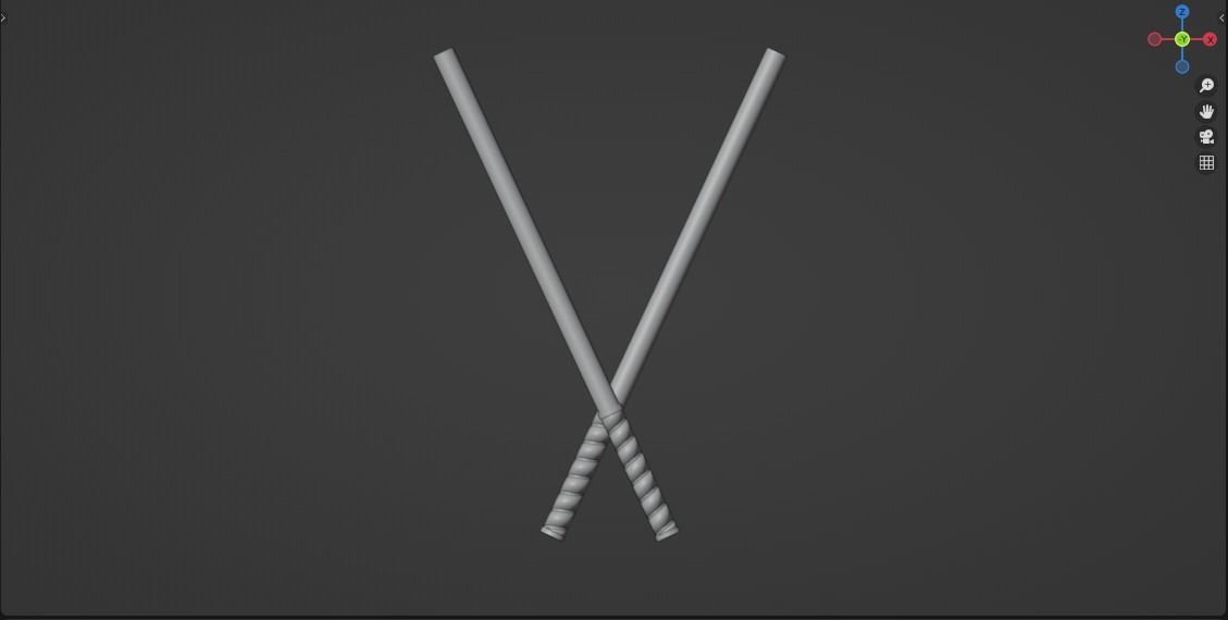 Escrima Sticks Low-poly 3D model_3