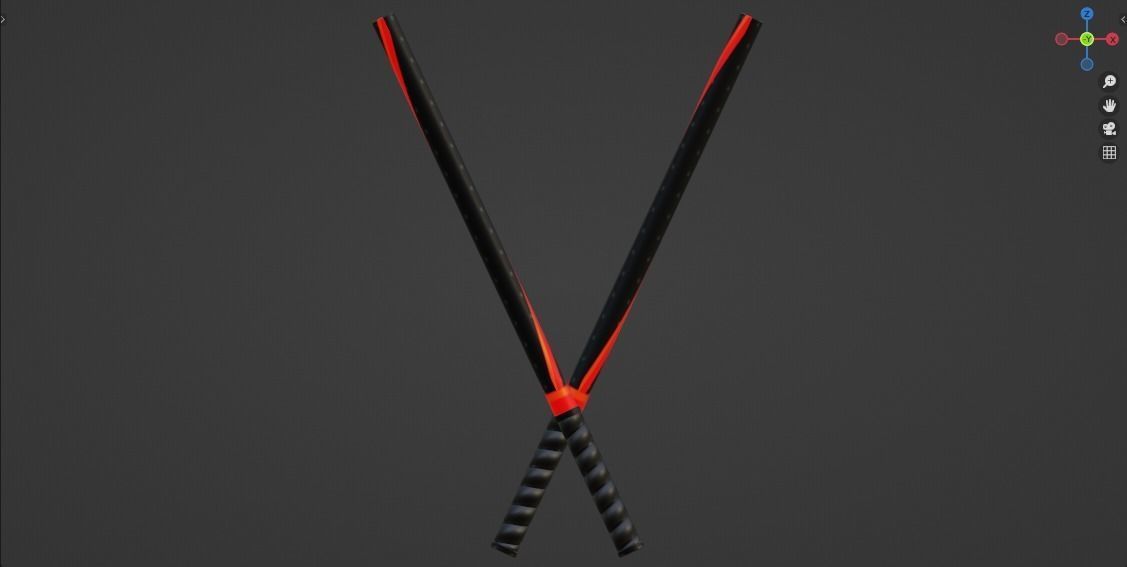 Escrima Sticks Low-poly 3D model_4