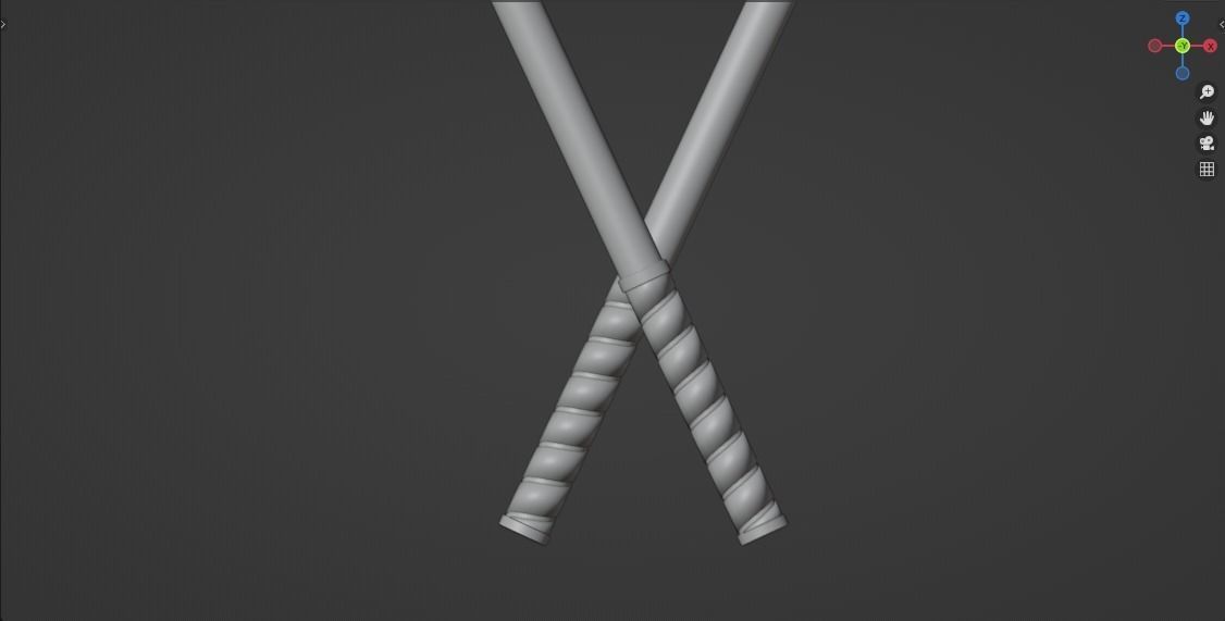 Escrima Sticks Low-poly 3D model_5