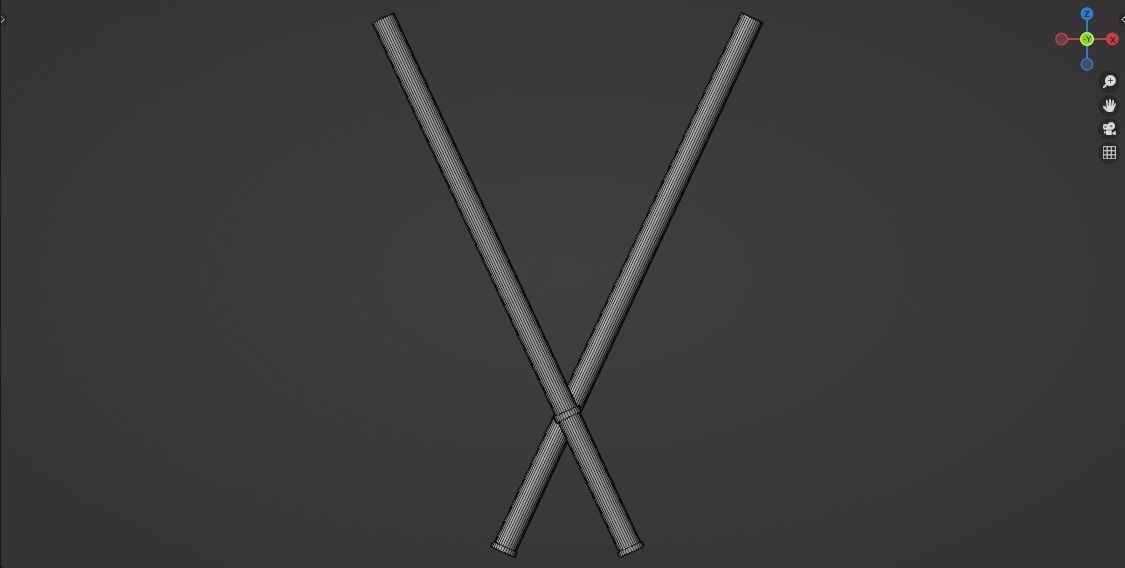 Escrima Sticks Low-poly 3D model_2