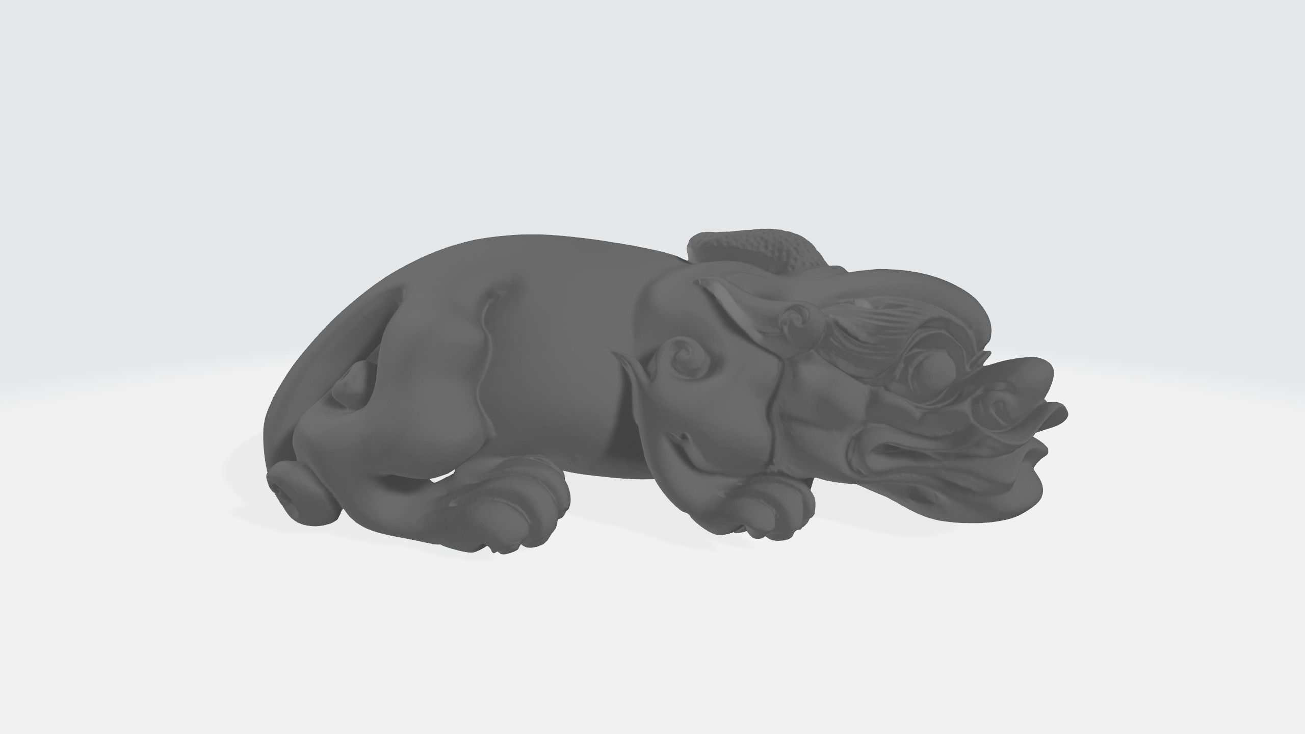 New Lucky Pixiu Handle 3D Model 3D print model_17