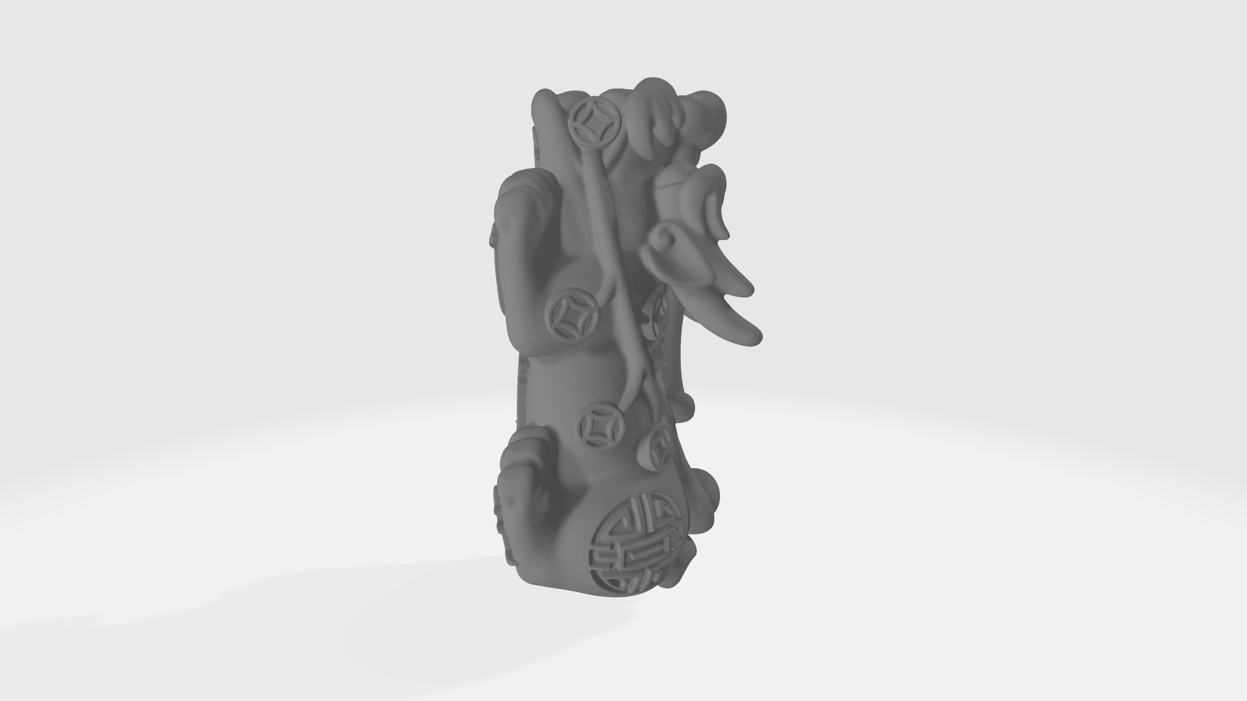 New Lucky Pixiu Handle 3D Model 3D print model_5