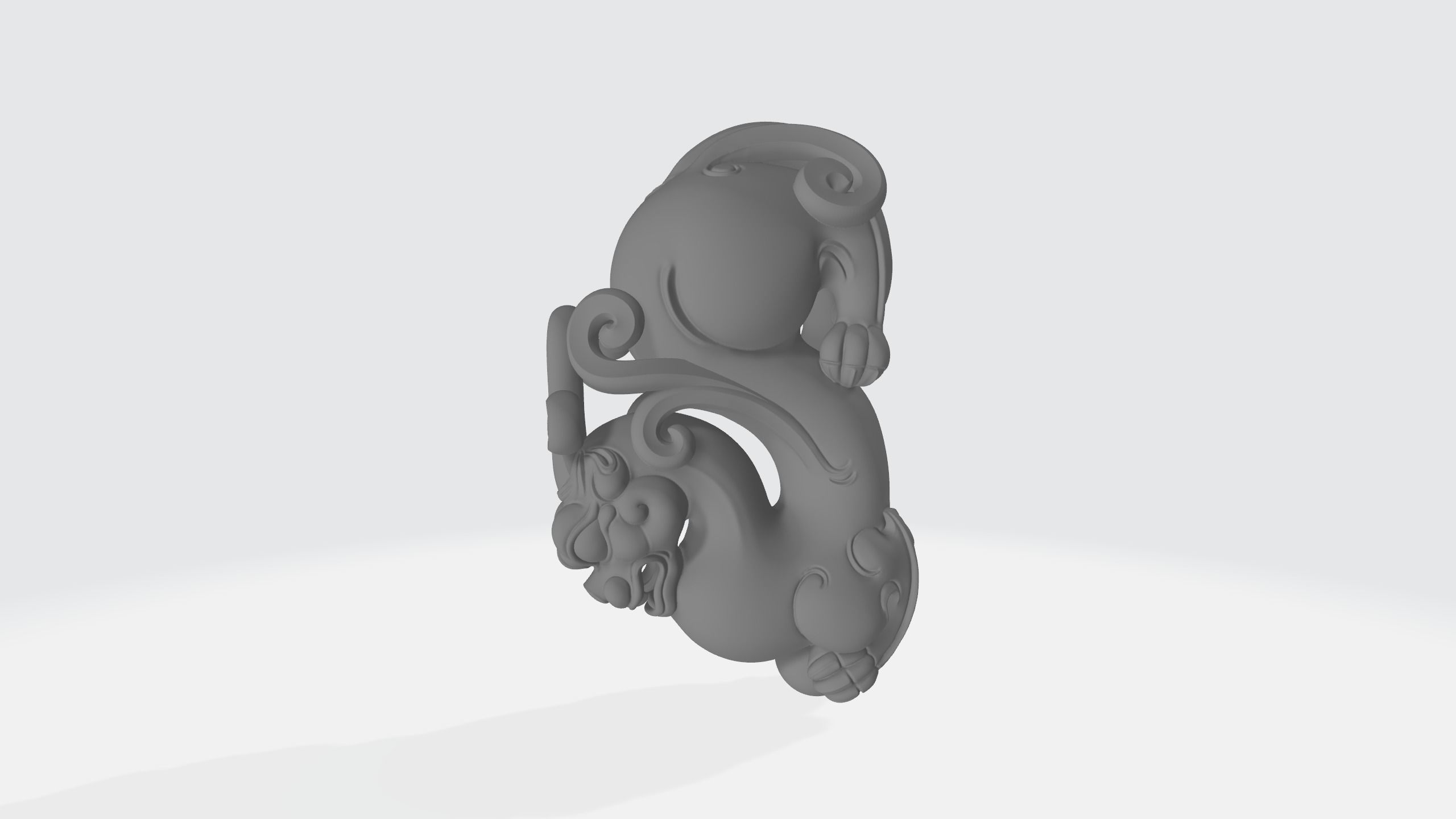 New Lucky Pixiu Handle 3D Model 3D print model_2