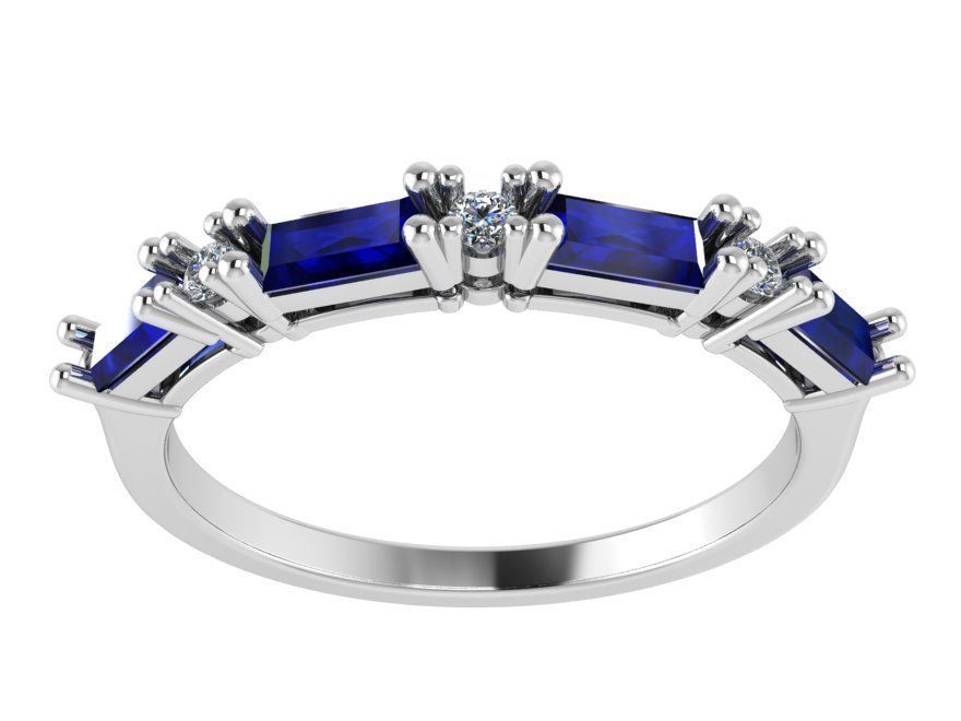 4-Stone Blue round ring 2725 3D print model 3D print model_2