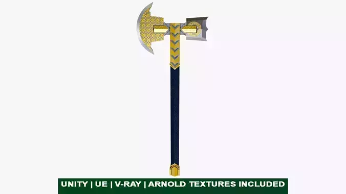 Battle Hammer 05 All PBR Unity UE V-Ray Textures Included Low-poly 3D model