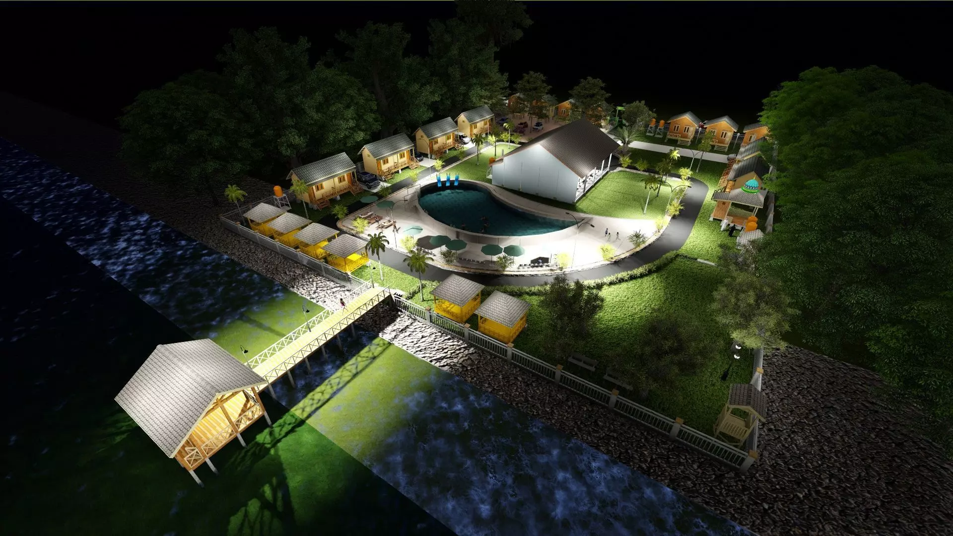 beachfront building Free 3D print model
