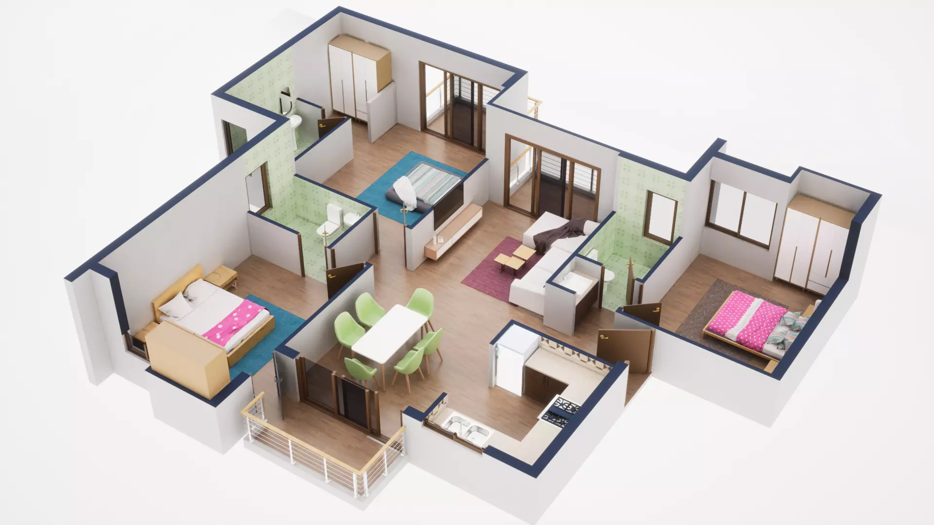 3D Floor Plan Model 43 3D model