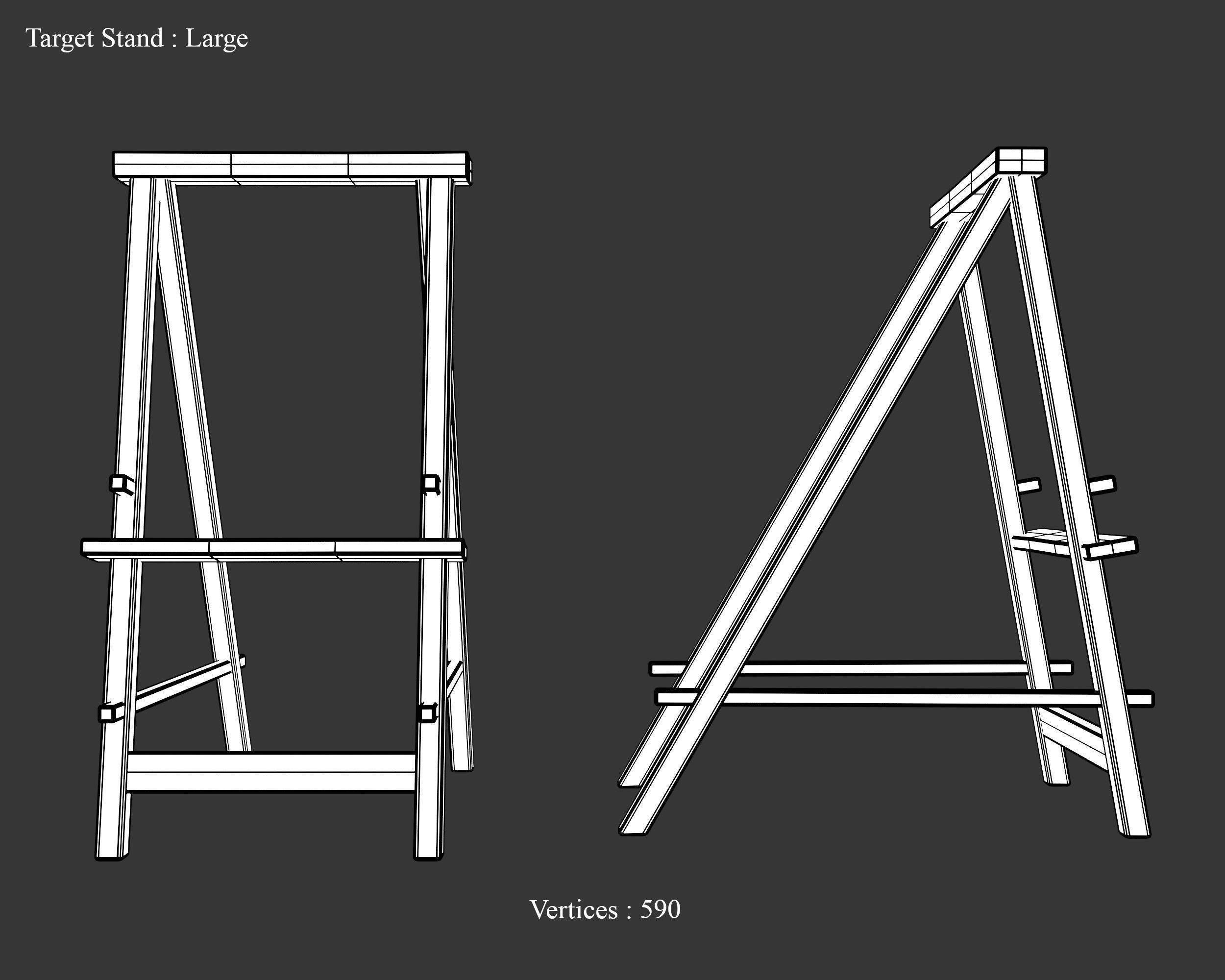 Medieval Training Targets Wooden Low-poly 3D model_13