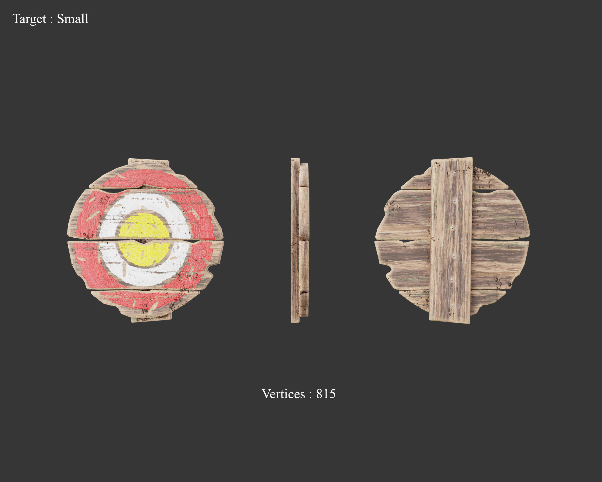 Medieval Training Targets Wooden Low-poly 3D model_8