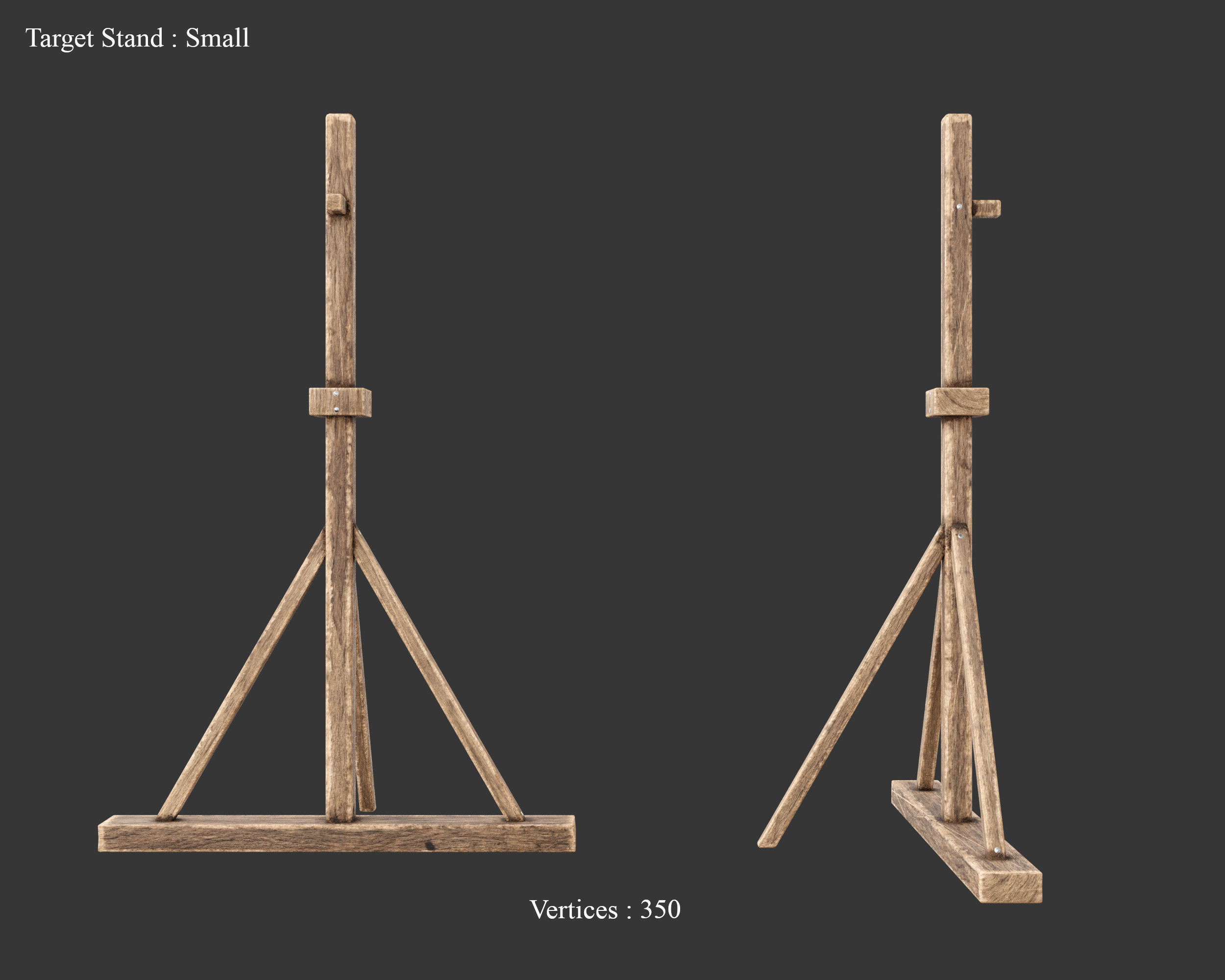 Medieval Training Targets Wooden Low-poly 3D model_17