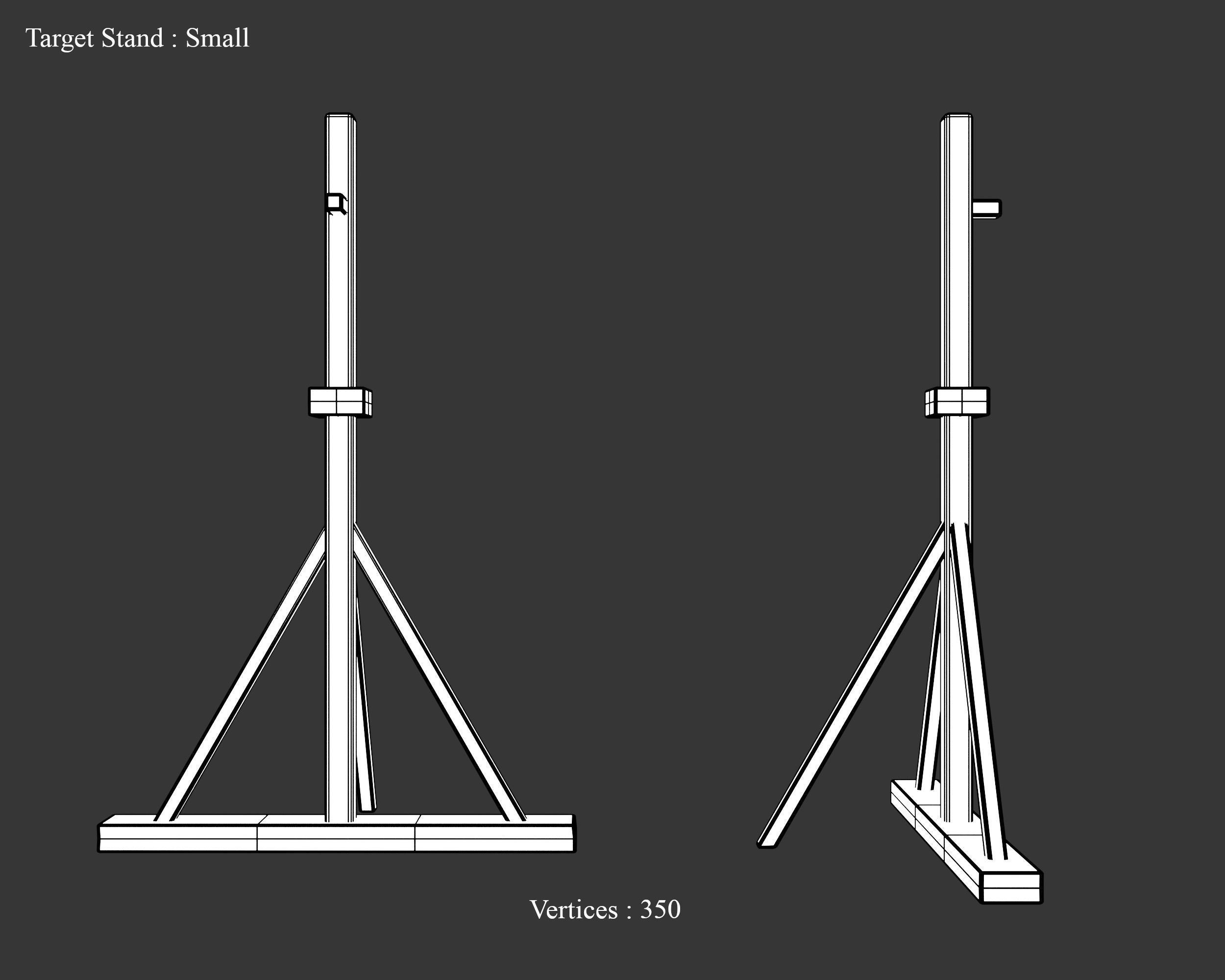 Medieval Training Targets Wooden Low-poly 3D model_19