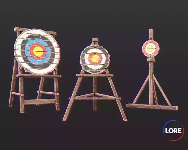 Medieval Training Targets Wooden Low-poly 3D model