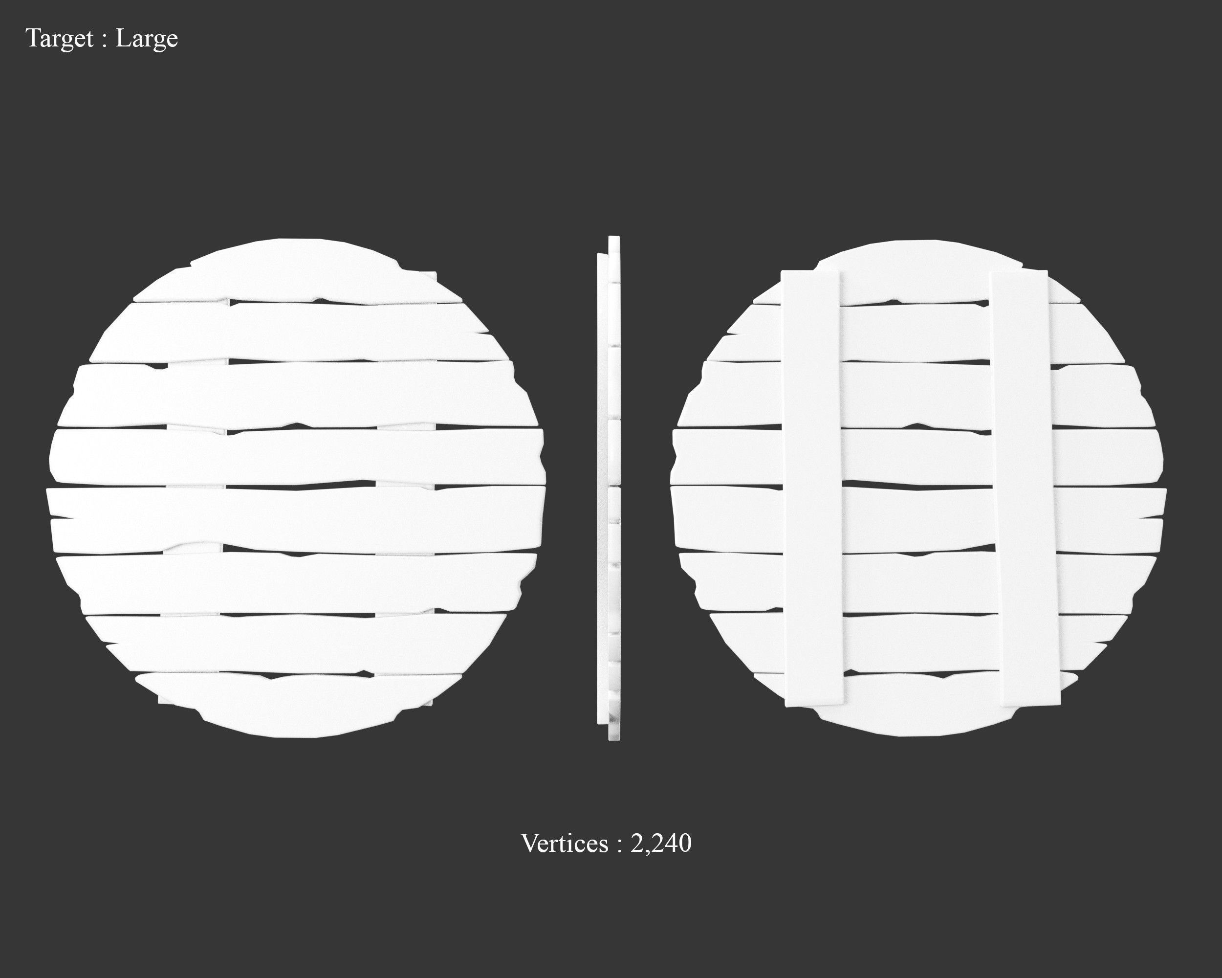Medieval Training Targets Wooden Low-poly 3D model_3