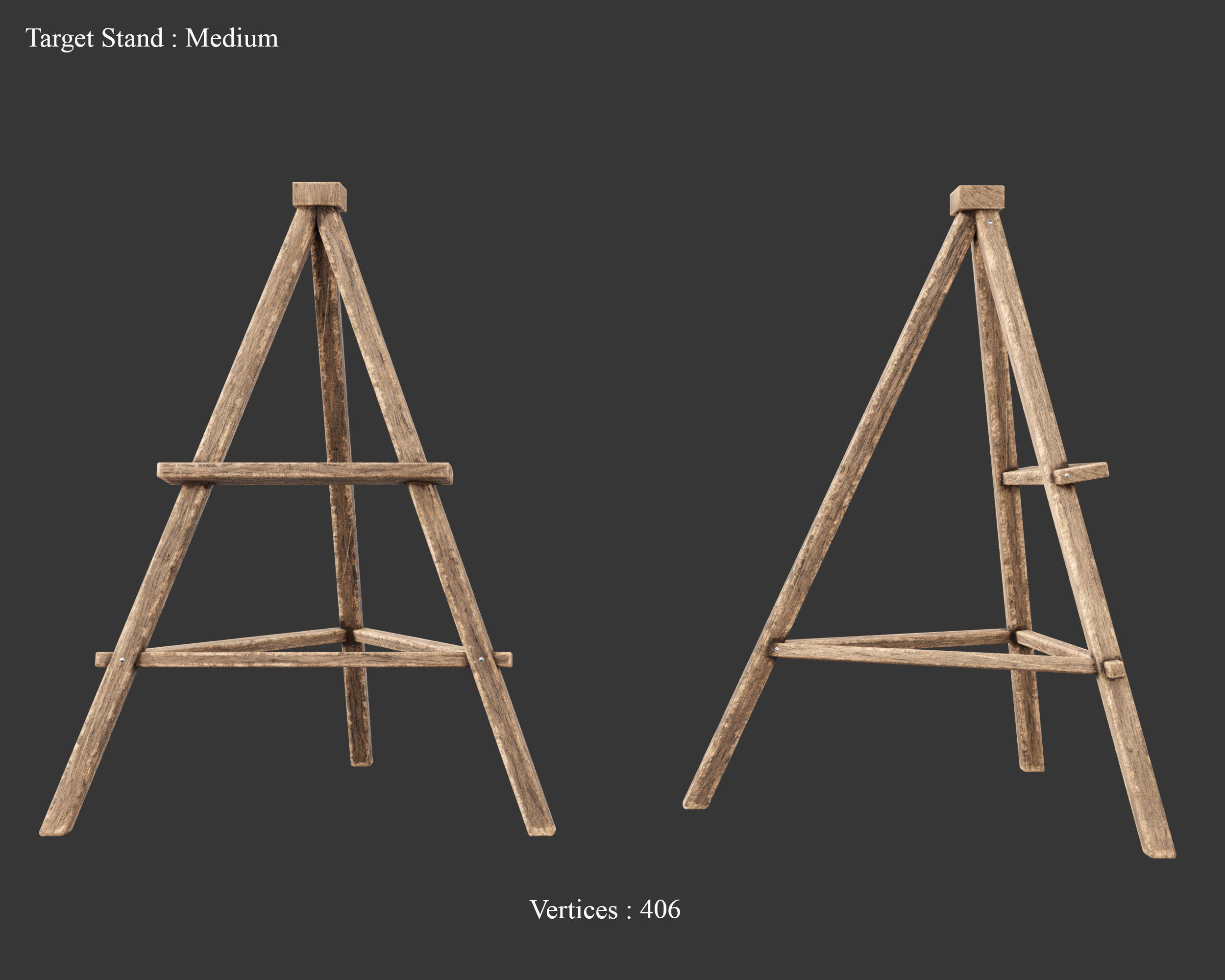 Medieval Training Targets Wooden Low-poly 3D model_14