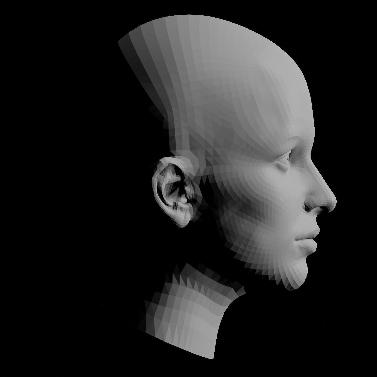 Base Female Head 3D print model_2