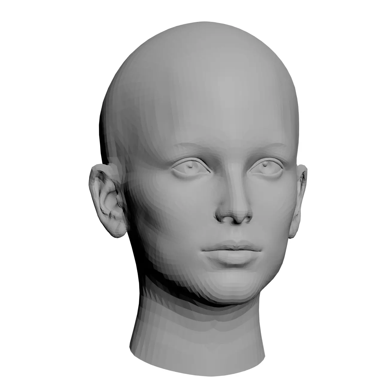 Base Female Head 3D print model_0
